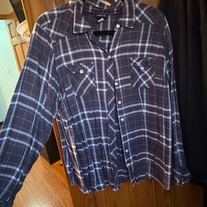 Torrid Purple Plaid Button-Up Shirt